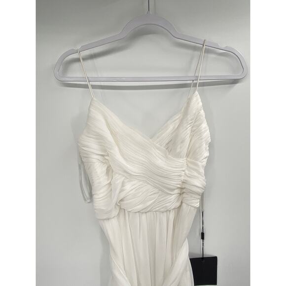 Ieena Mac Duggal 70100 White Flowy Faux Wrap Jumpsuit Size XS NWT - Picture 4 of 8
